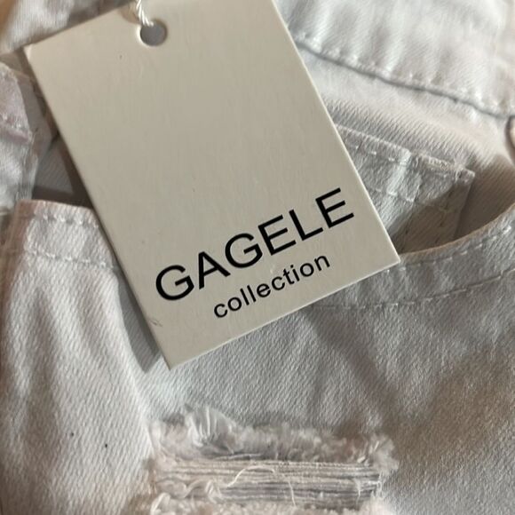GAGELE White Denim Shorts High Waisted Stretch Jean Shorts Size 22 NWT Brand new - Picture 5 of 8